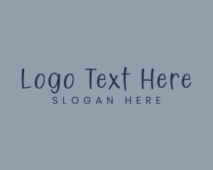 Blue Handwritten Business logo