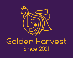 Golden Girl Peacock logo design