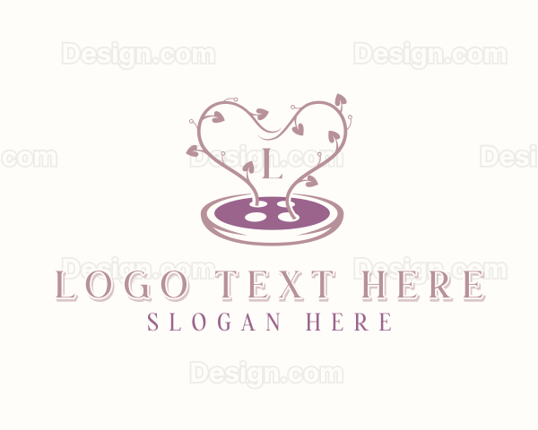 Heart Button Handmade Logo