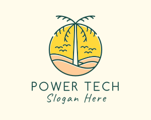 Palm Tree Beach Logo