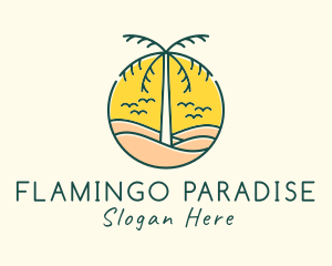 Palm Tree Beach logo design