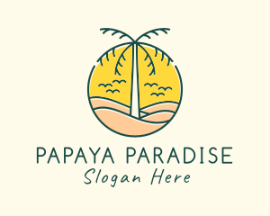 Palm Tree Beach logo design