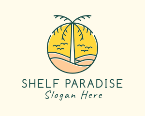 Palm Tree Beach logo design