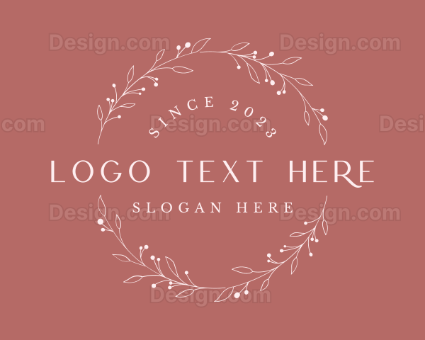 Feminine Floral Wreath Logo