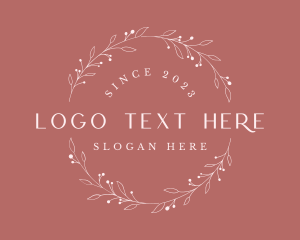 Feminine Floral Wreath logo