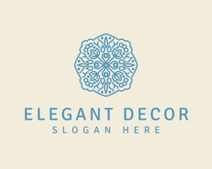 Ornamental Floral Emblem logo design