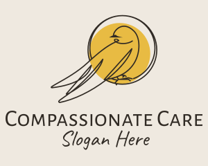 Yellow Perched Bird logo design