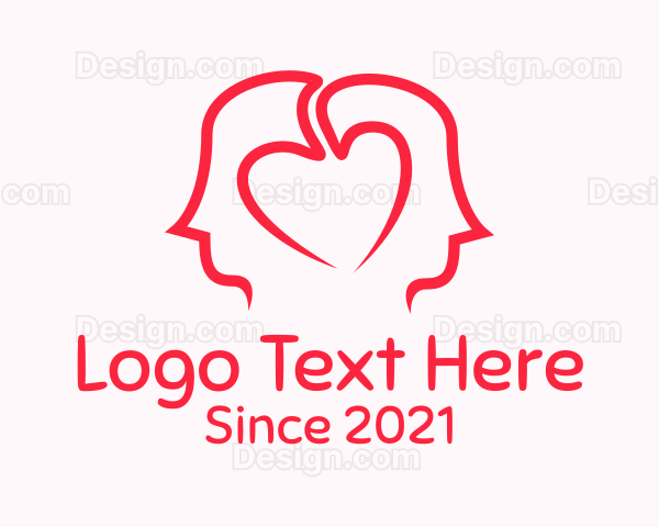 Abstract Heart Couple Logo