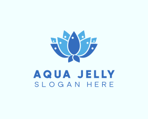 Fish Lotus Flower logo design