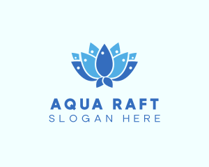 Fish Lotus Flower logo design