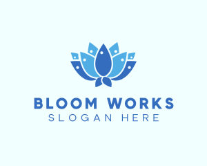 Fish Lotus Flower logo design