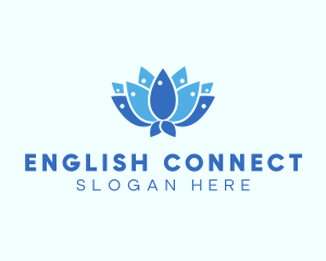 Fish Lotus Flower logo design