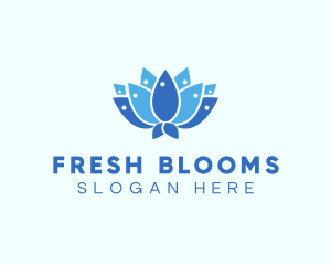 Fish Lotus Flower logo design