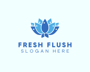 Fish Lotus Flower logo design