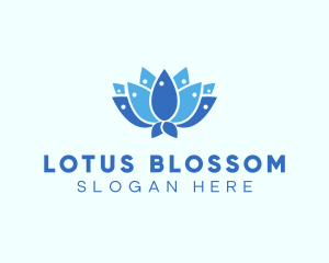 Fish Lotus Flower logo design