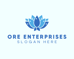 Fish Lotus Flower logo design