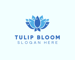 Fish Lotus Flower logo design