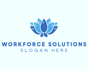 Fish Lotus Flower logo design