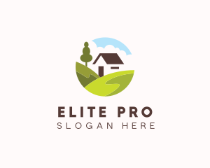 Valley Hilltop Cabin House logo design