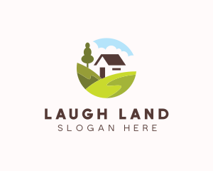 Valley Hilltop Cabin House logo design