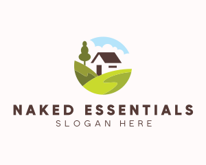 Valley Hilltop Cabin House logo design