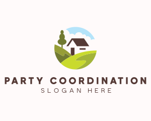 Valley Hilltop Cabin House logo design