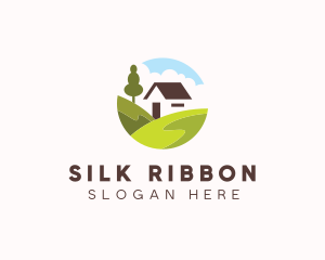 Valley Hilltop Cabin House logo design