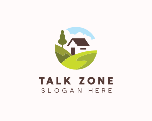 Valley Hilltop Cabin House logo design