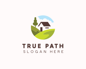 Valley Hilltop Cabin House logo design