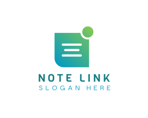 Green Note App logo design