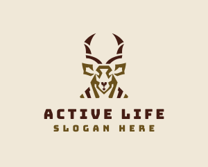 Antelope Head Antlers Logo