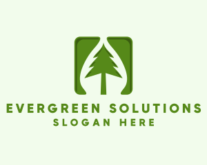 Green Forest Tree App logo design