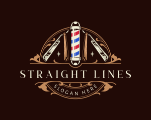 Barber Pole Razor logo design