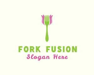 Rose Flower Fork logo design