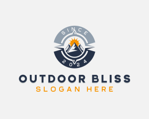 Travel Mountain Compass logo design