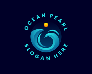 Ocean Beach Wave logo design