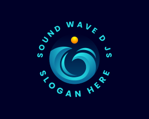 Ocean Beach Wave logo design