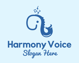 Blue Elephant Saxophone logo design