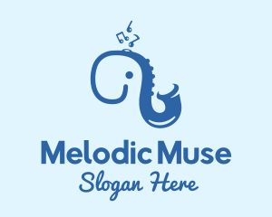 Blue Elephant Saxophone logo design