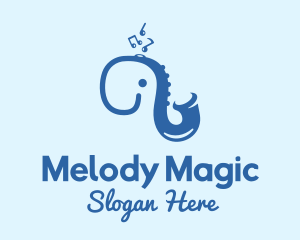 Blue Elephant Saxophone logo design