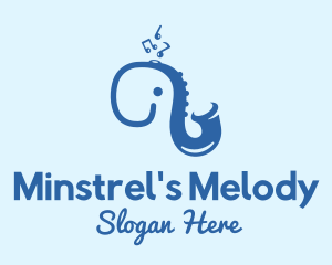 Blue Elephant Saxophone logo design