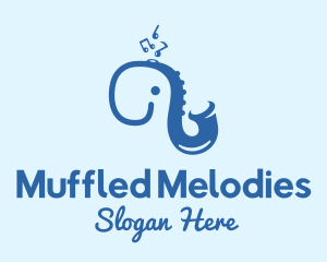 Blue Elephant Saxophone logo design