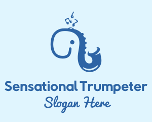 Blue Elephant Saxophone logo design