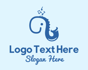 Trumpet - Blue Elephant Saxophone logo design