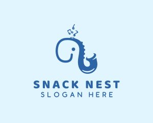 Blue Elephant Saxophone logo design