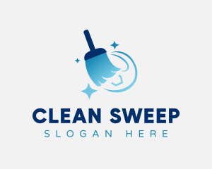 Sweeping Broom Sparkle logo design