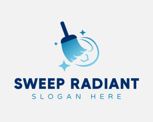 Sweeping Broom Sparkle logo design