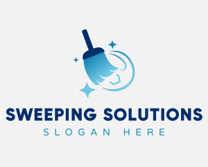 Sweeping Broom Sparkle logo design