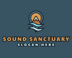 Mountain Wave Locator Pin Logo