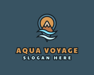 Mountain Wave Locator Pin logo design